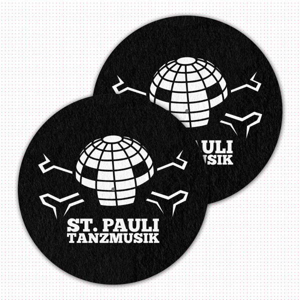 2er Pack Slipmat - St. Pauli Tanzmusik, schwarz/weiss