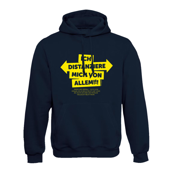 Kapuzen-Sweater (unisex) - Ich distanziere mich von allem, navy