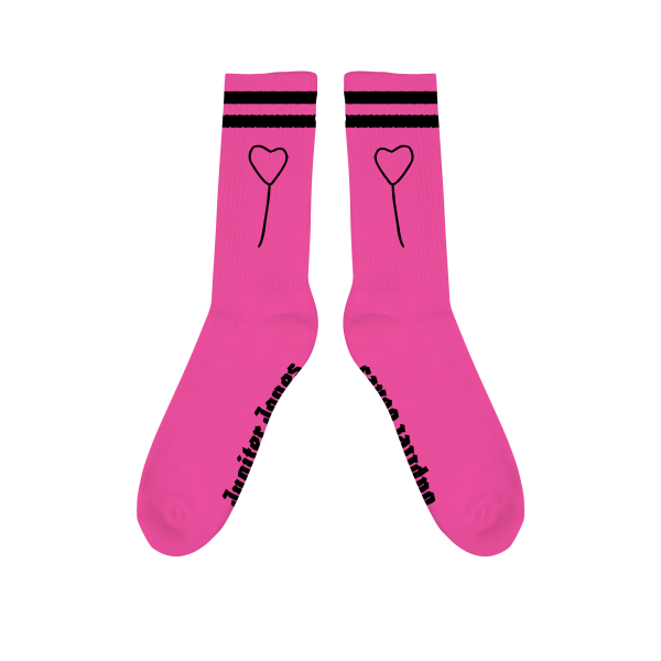 Tennissocken - Herz, pink/schwarz