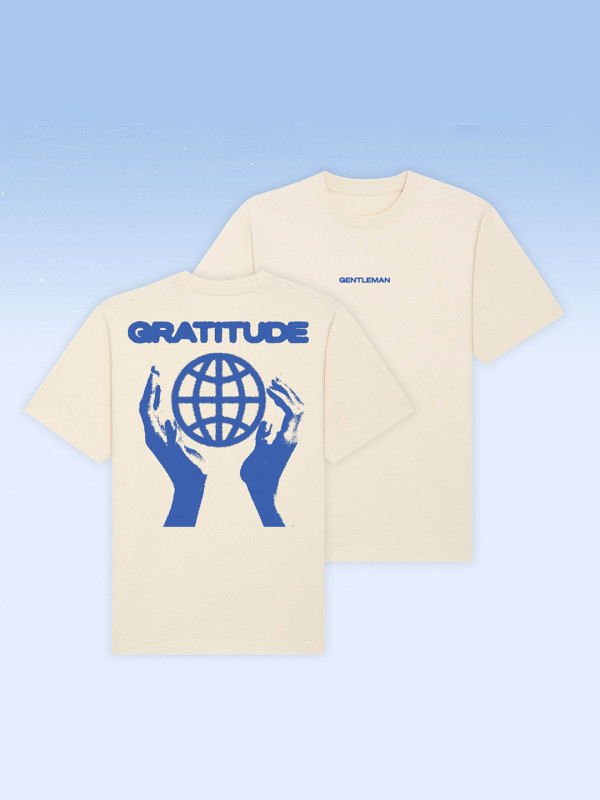 Oversized T-Shirt - GRATITUDE, natural raw