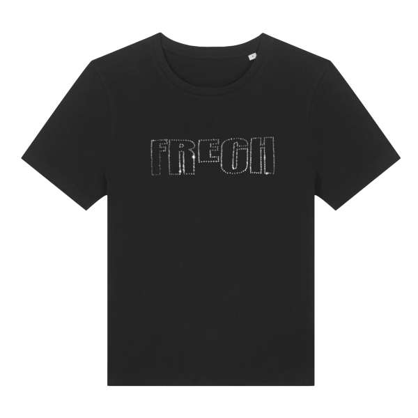 T-Shirt - Frech (Strass), schwarz
