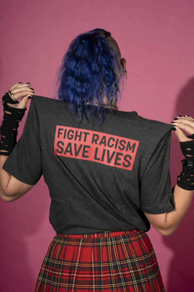 T-Shirt - Fight Racism, dark heather grey