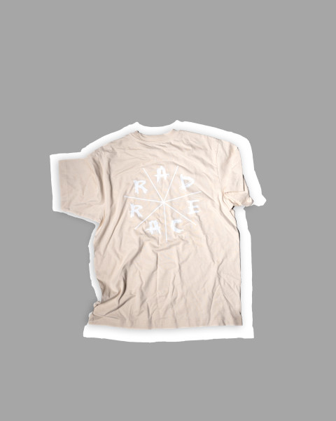 RAD RACE - Circle Patched T-Shirt Natural Raw Oversized RAD RACE - Circle Patched T-Shirt Natural Raw Oversized