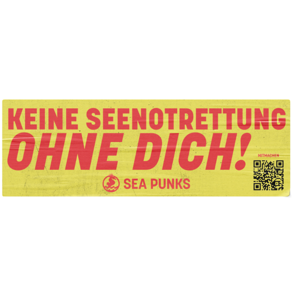 Sea Punks - Keine Seenotrettung ohne dich, gelb - Sticker Set