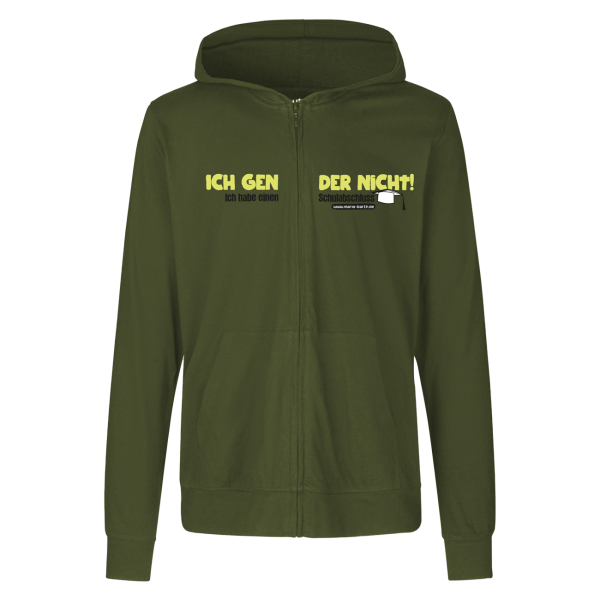 Sommer Kapuzen-Zip-Sweater (unisex) - Ich gender nicht ich habe einen Schulabschluss, olive