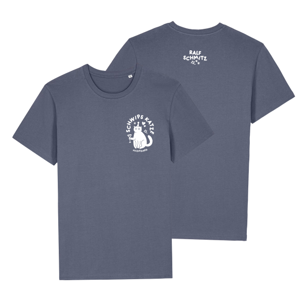 T-Shirt - Schwipskatze, blau-grau