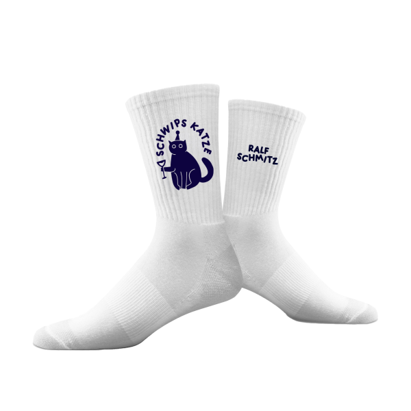 Tennissocken - Schwipskatze, weiß