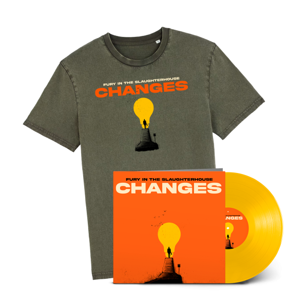 Bundle: LP (gelb) - CHANGES + T-Shirt, vintage khaki - handsigniert