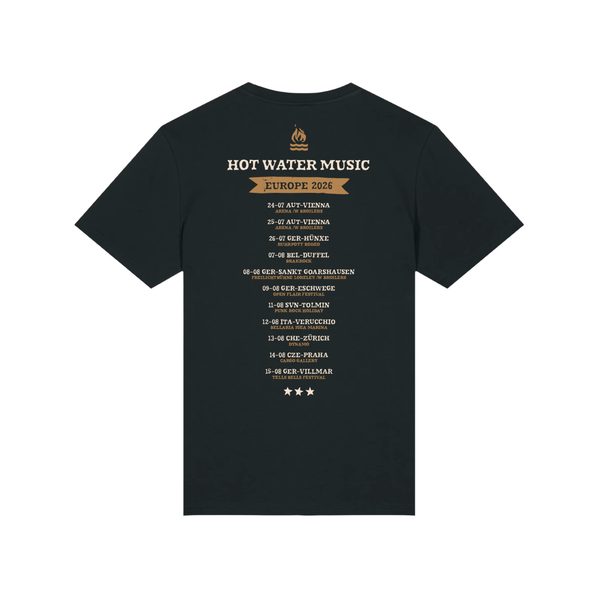 hot water music 2026 来日限定Tシャツ XL T-Shirt - Summer 2026, black | Official Hot Water Music EU Shop