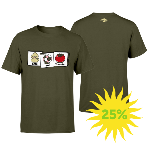 Männer Shirt - Ente, Ball, Tomate, khaki