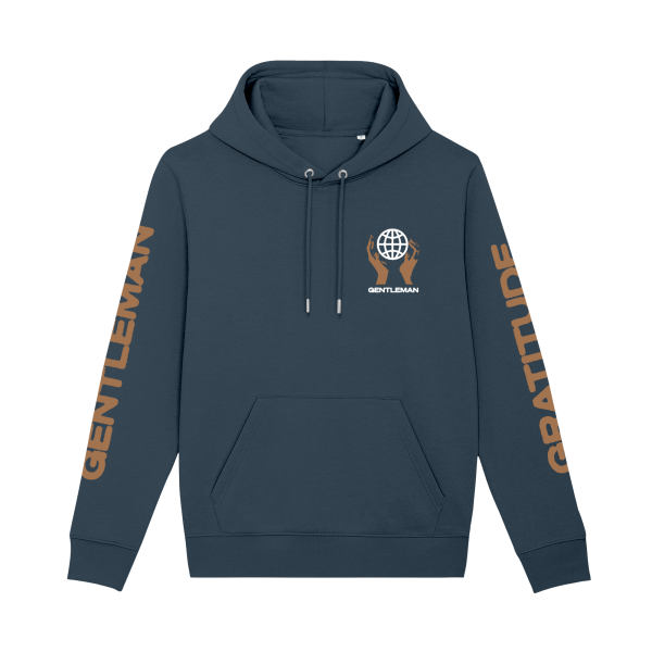 Hoodie - Gratitude, india ink grey