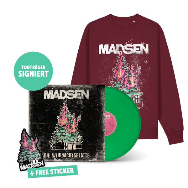 Bundle - LP (transparent grün) + Crewneck - Die Weihnachtsplatte - handsigniert