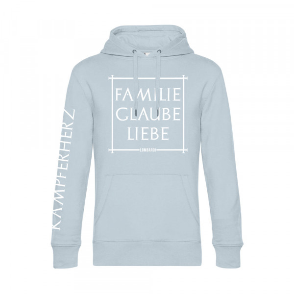Kapuzenpulli - Familie Glaube Liebe - pure sky