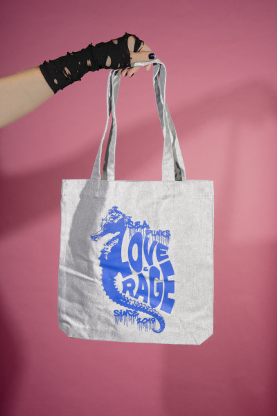 Jutebeutel - Love & Rage, grey