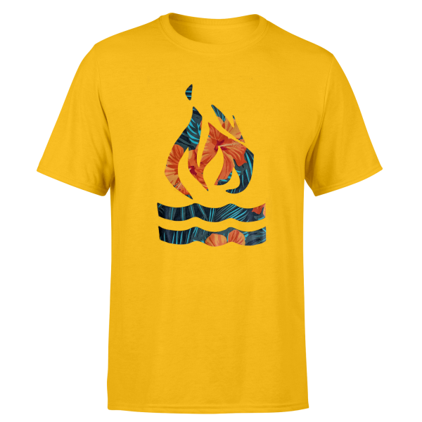 T-Shirt - Floral Logo, spectra yellow