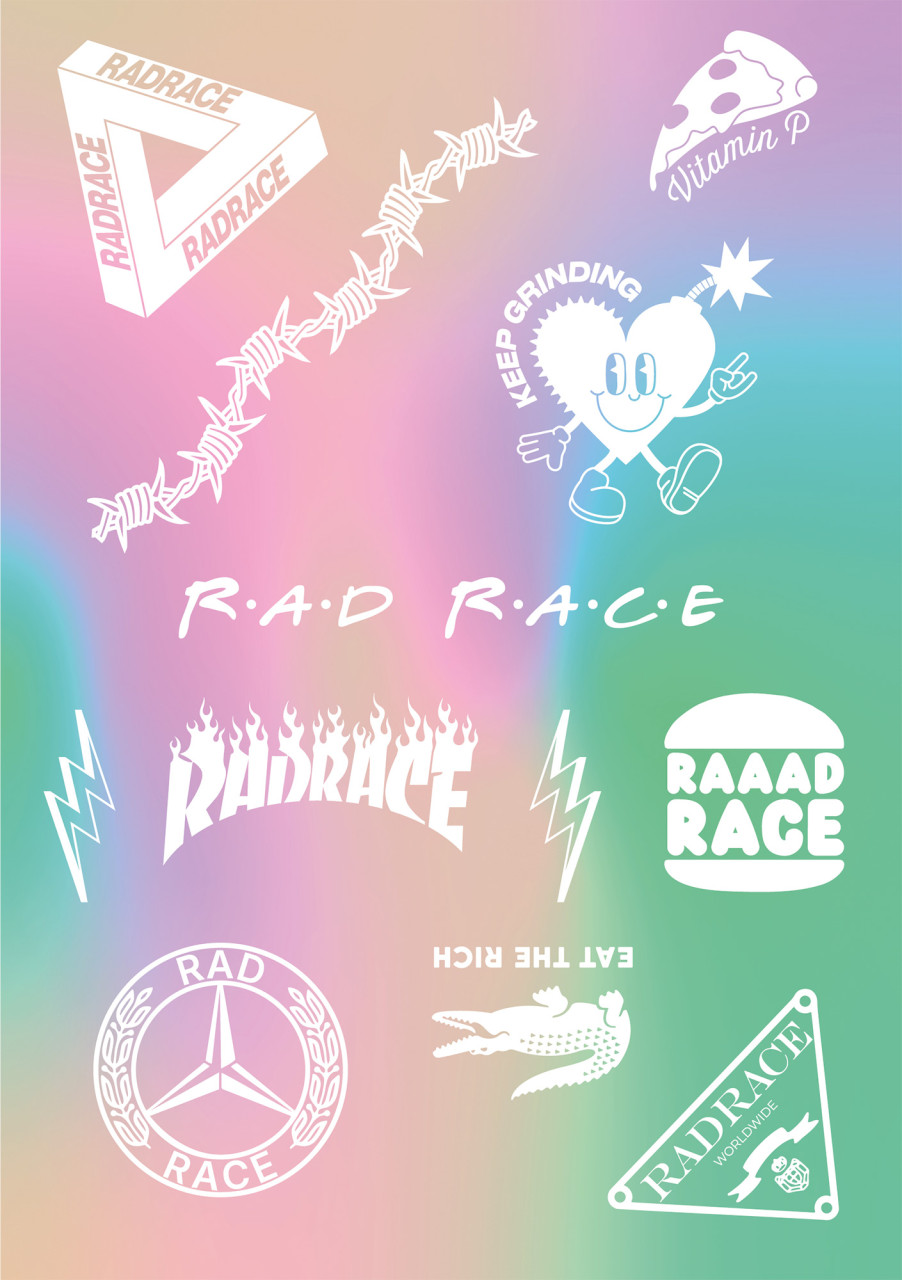 RAD RACE - Sticker Set 2025, weiss