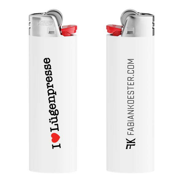 Feuerzeug - Lügenpresse, weiss