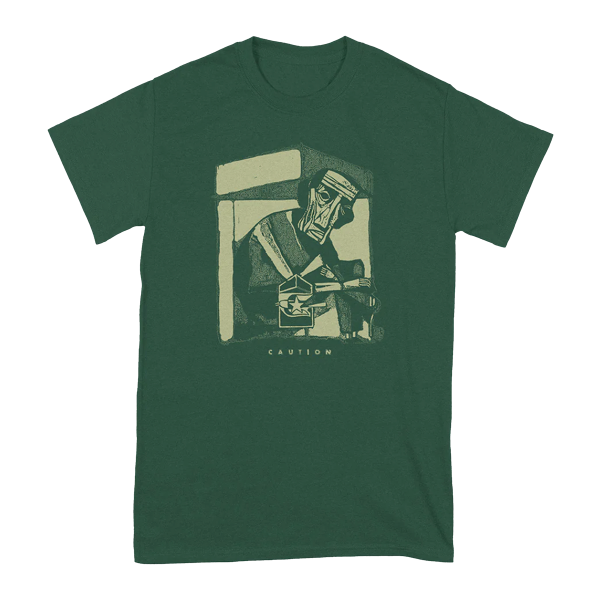 T-Shirt - Caution, bottle green