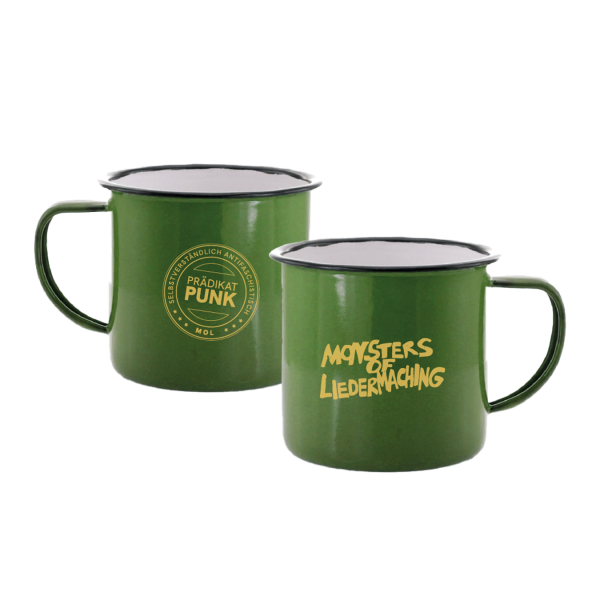 Emaille-Becher - Prädikat Punk, grün