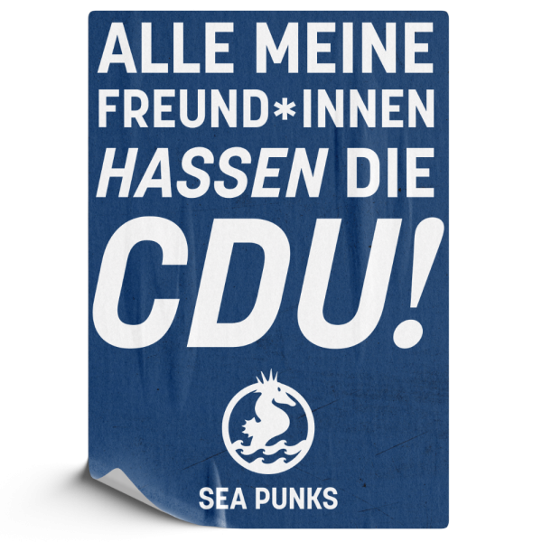 Sea Punks - Alle meine Freund*innen hassen die CDU - Sticker Set (blau)