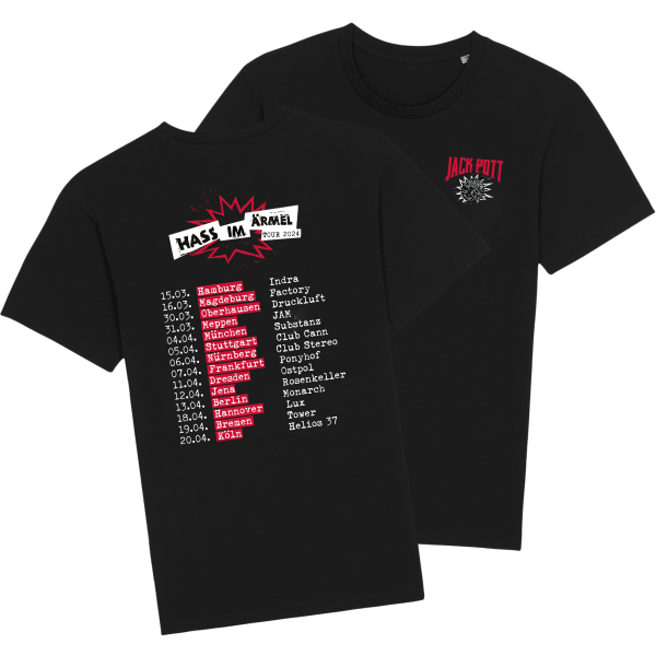 Unisex T-Shirt - "Hass im Ärmel" Tour 2024, schwarz