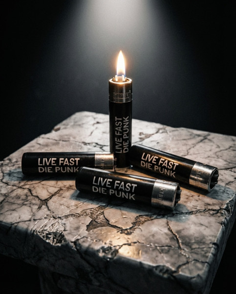 Clipper-Feuerzeug - Live Fast Die Punk