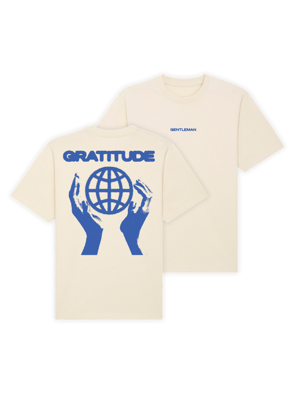 Oversized T-Shirt - GRATITUDE, natural raw