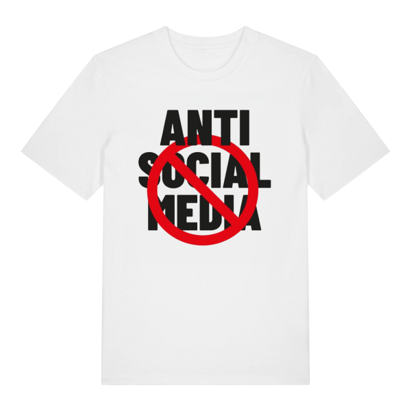 T-Shirt - Anti Social Media, weiß